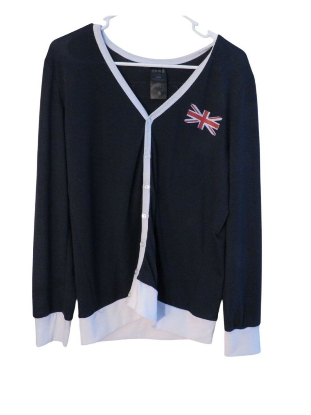 Doctor Who Her Universe TARDIS Cardigan XXL Navy Blue White Trim Polyester Blend
